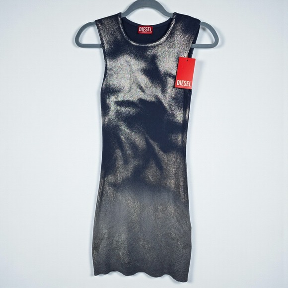 Diesel Dresses & Skirts - DIESEL M-IDONY ABITO Knitted Dress Blue Multi Woman Small Sleeveless Metallic